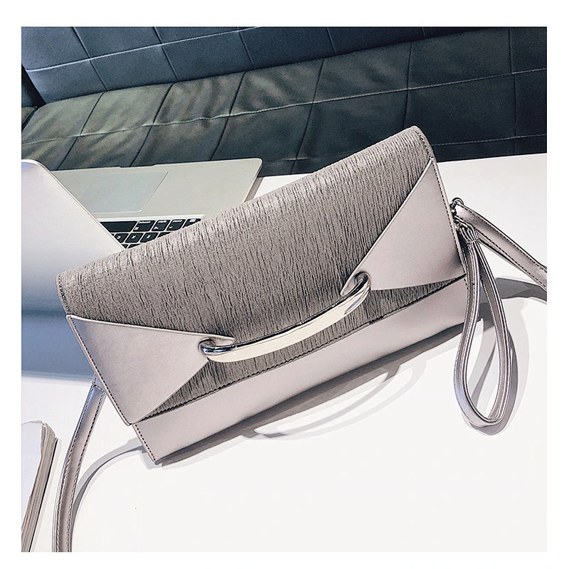 New Design Korean Style Ladies PU Leather Handbag Personality Clutch Bag