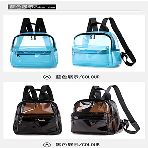 wholesales Women's  candy color backpack  fashion PVC backpack for shopping