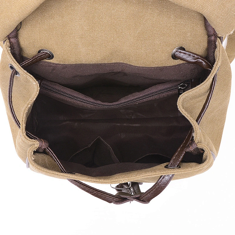 2020 Unisex Backpack Vintage Canvas genuine Leather Rucksack College School bag big girl Casual Daypack Outdoor one piece