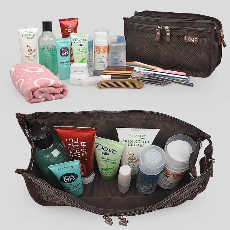 Mens travel hotel waterproof stand up toiletry package bag for men