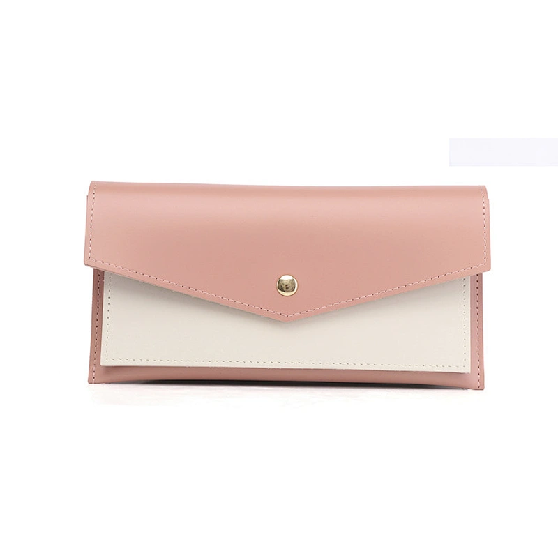 Simple Style PU Leather Wallet for Women Snap Solid Color Famale Clutch Bag Best virtual Wallet