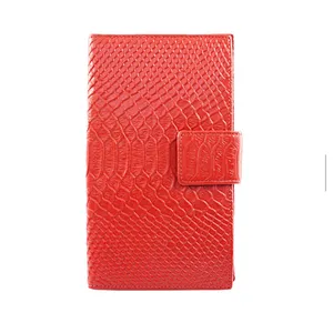 Ladies colorful slim genuine leather women clutch cell mobile phone money clip wallet