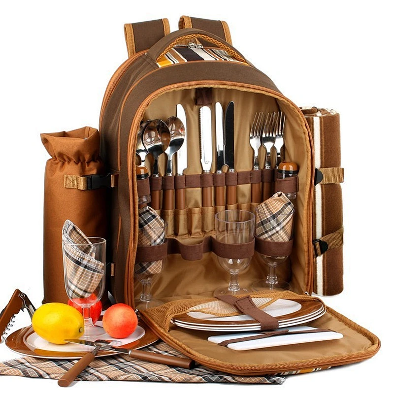 Best sellers waterproof durable big capacity lightweight wine picnic set bag backpack for family
