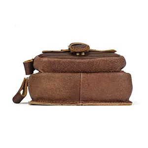 New Men Hip Bum Fanny Purse magnetic waist belt Small Genuine Leather Cell Phone Bag
