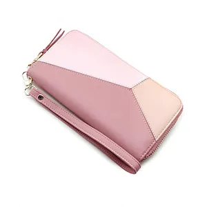 Cheap elegance waterproof printed wrist pu leather zipper phone wallet for girls