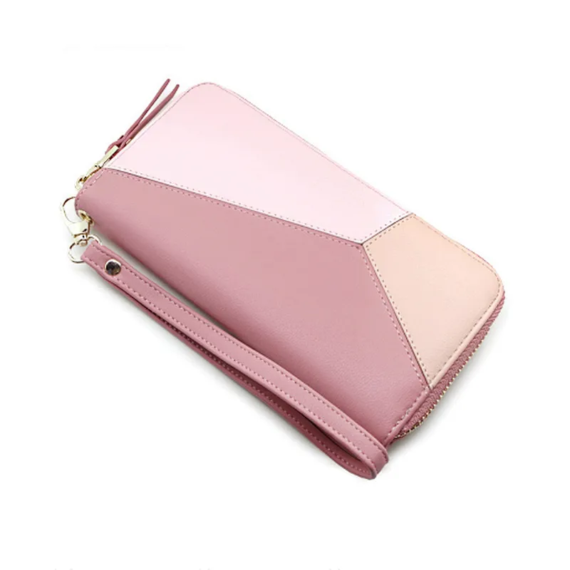 Cheap elegance waterproof printed wrist pu leather zipper phone wallet for girls