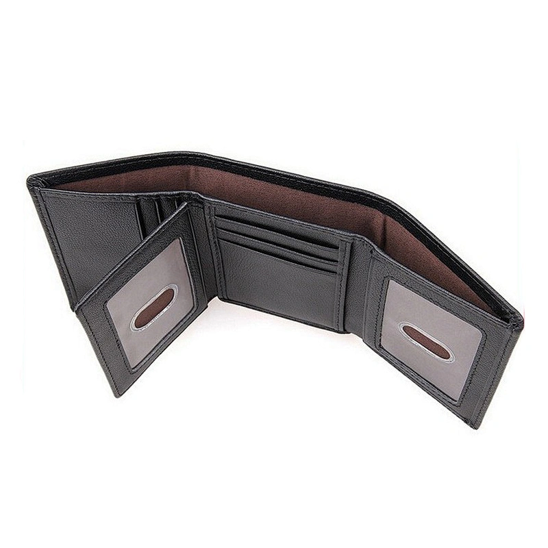 Handmade Natural Grain Texture Real Leather European Style Muti Card Holder RFID Blocking Trifold Wallet