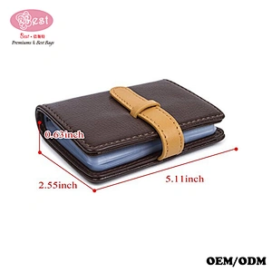 New Business name card case customized your logo brand PU Leather Credit Card Holder with 26 Card Slots