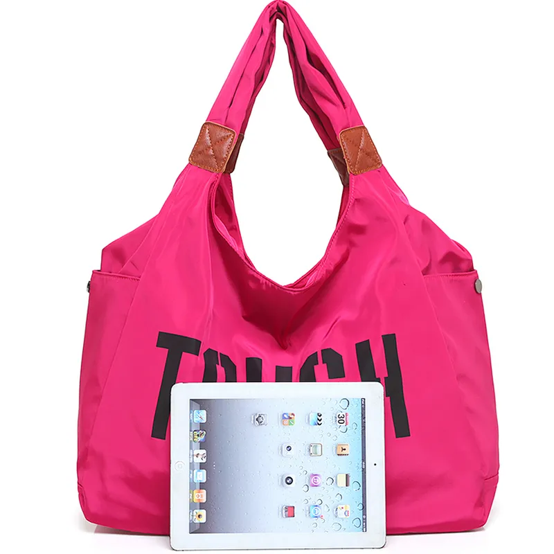 Customizable reusable large utility heavy duty folding nylon tote bags for shopping