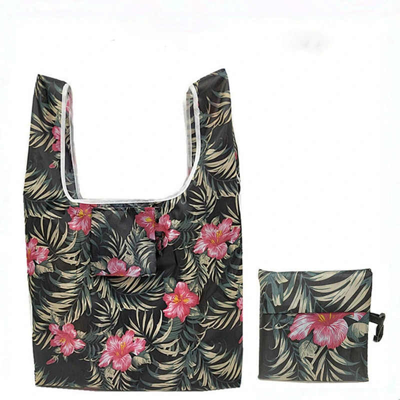 Fashionable portable environmental friendly foldable foldable shopping bag polyester for shopping