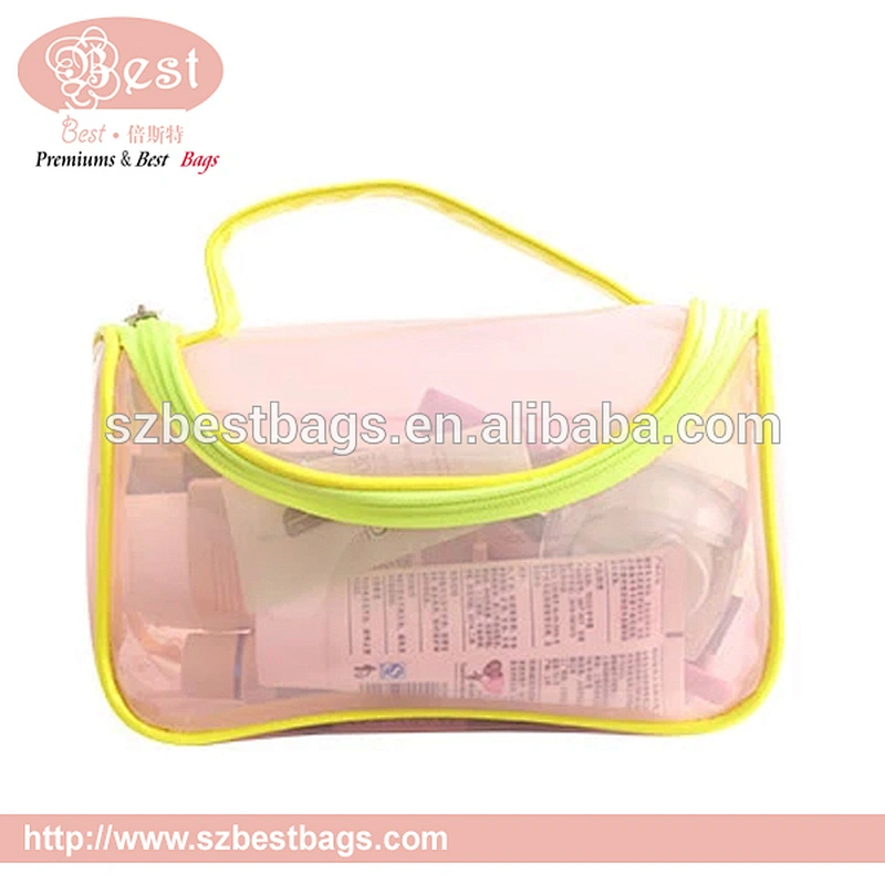 Customized Transparent Waterproof travel cosmetic small bag cosmetic leather bag cosmetic drawstring bag