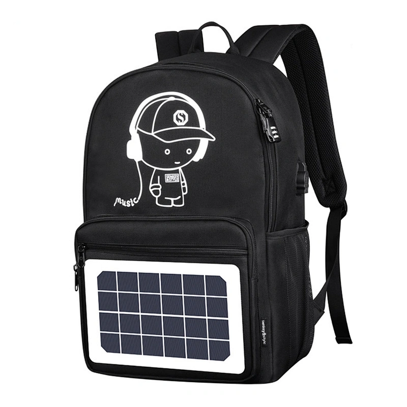 New fashion unisex laptop backpack reflective casual backpack smart solar backpack with USB port