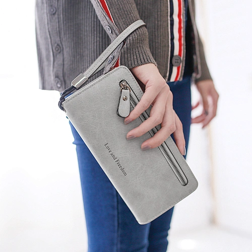 2020 famous brand fashion practical pu leather long designer wallet for women for shopping