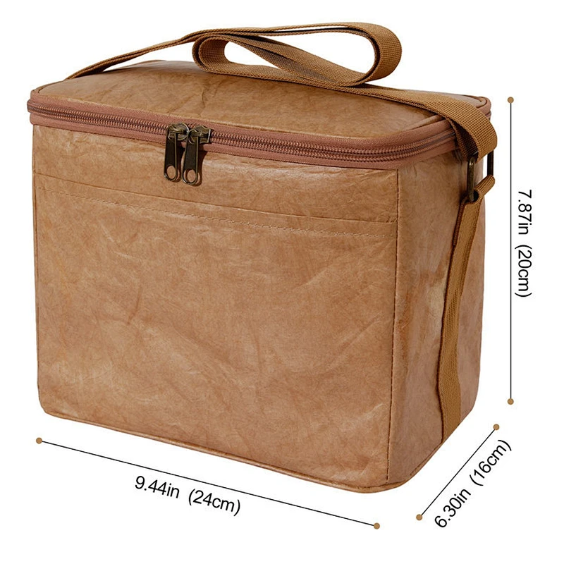 Tyvek Insulated Paper Lunch Case Water Resistant Cooler Bag Reusable Lunch Bag