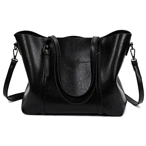 2019 good quality new fashion  plain vintage  PU handbag with large capability in stock