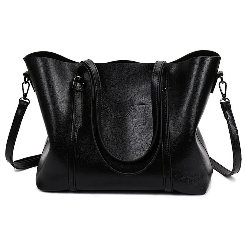 2019 good quality new fashion  plain vintage  PU handbag with large capability in stock