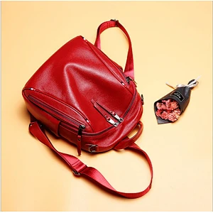 Multi-funtion Women's Leisure Travelling Backpack PU Leather School Book Bags Lady Backbags