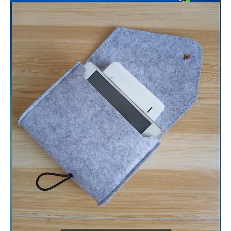 Felt Pouch Power Bank Storage Bag For Data Cable Mouse Travel Organizer