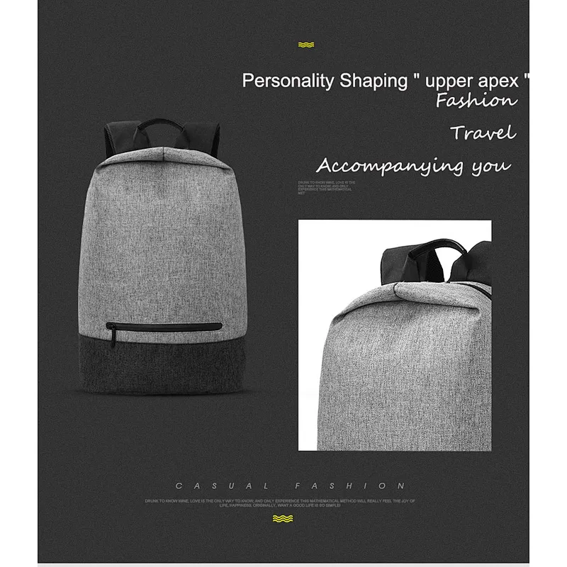 NEW Fashion School Bag College Youth Large Capacity Backpack with Charging USB port For Daily Life