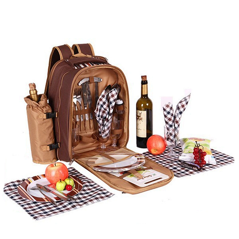Summer Hot Outdoor camping lunch backpack travel bag insulated 4 persons picnic backpack
