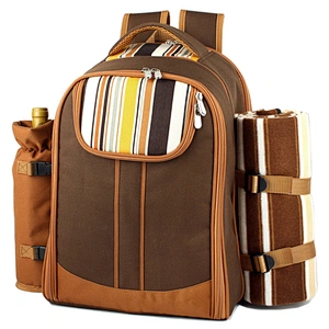 Amazon top sellers waterproof durable practical Canvas picnic backpack with Multiple pockets for 4 person for camping