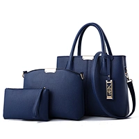 2020 Fashion simple large capacity pu ladies handbag three-piece for shopping or daily use