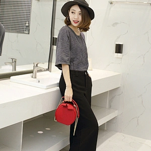 Round women crossbody long metal chain strap sling purse bag handbag with chain