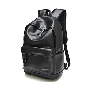 European school PU mens back pack usb charger laptop backpack with earphone hole