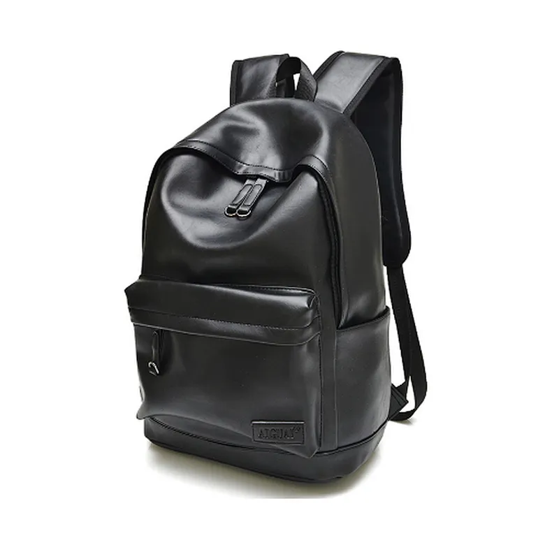 European school PU mens back pack usb charger laptop backpack with earphone hole