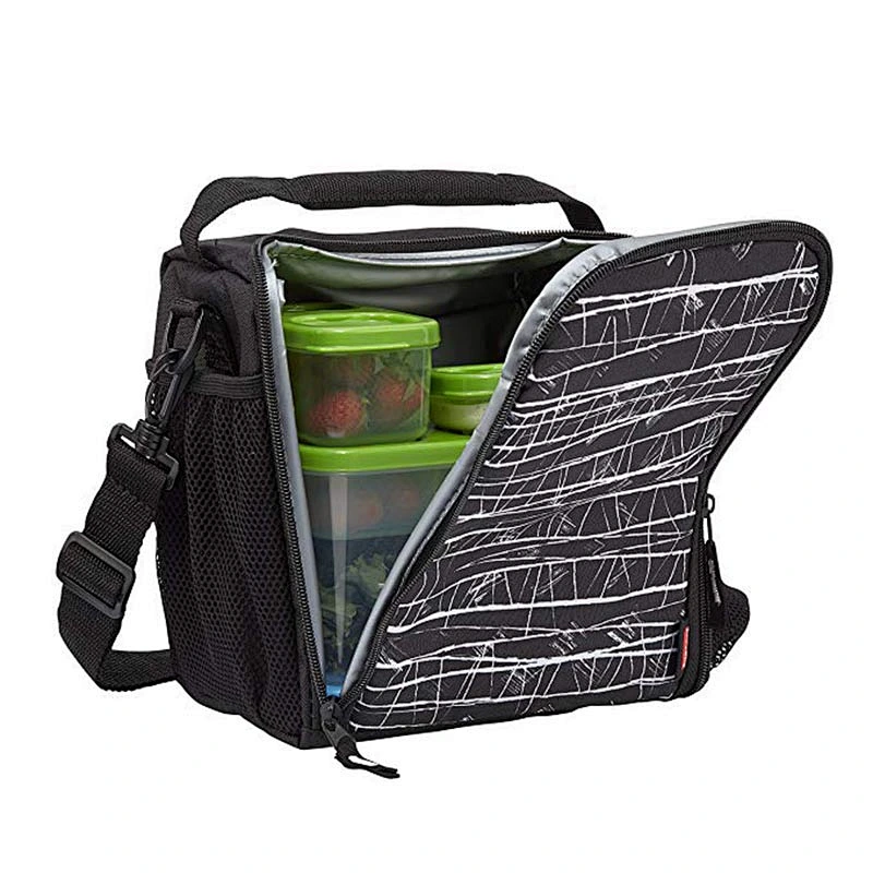 2019 New mesh pocket highly recommend Insulated Lunch Bag Cooler Tote Bag Double Deck Cooler