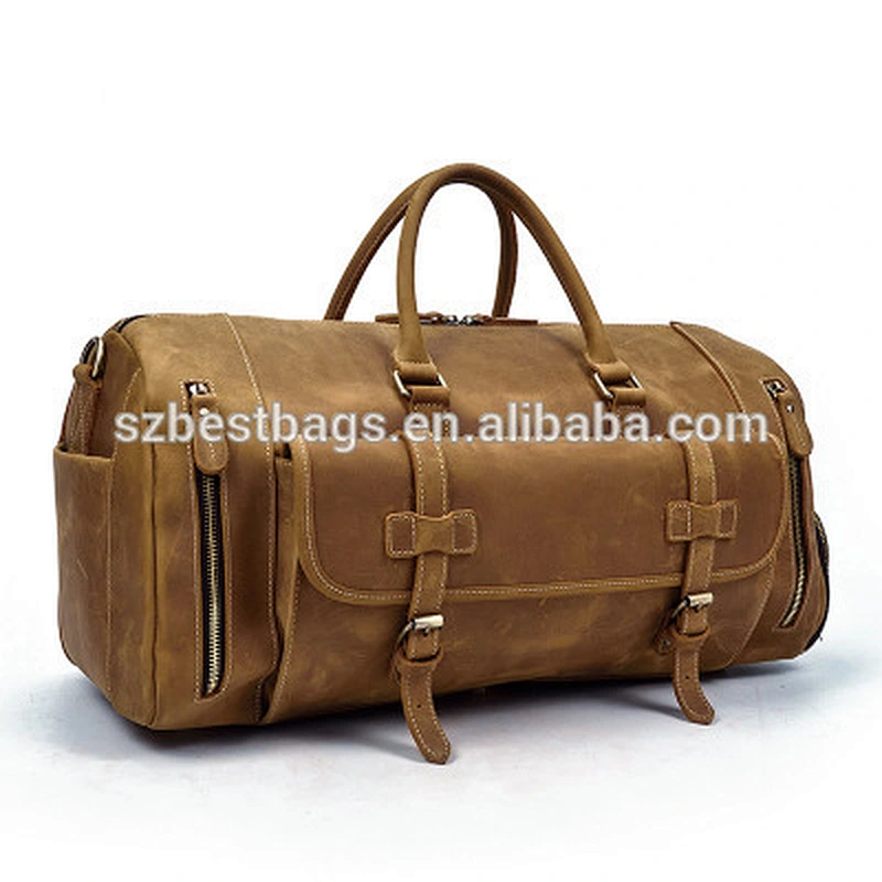 50 CM Men's Genuine Leather Handbag With One Shoulder Straddle Strap