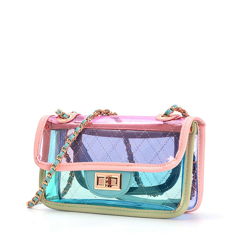 Clear Shopping Security Work Tote Shoulder Bag Lady Beach Bag Lady Handbag Customize For Women Handbag