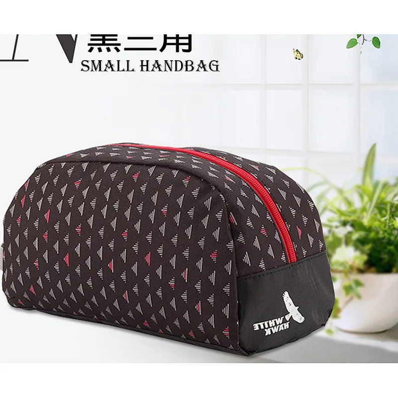 Custom printed fabric makeup cosmetic pouch camping toiletry make up bag