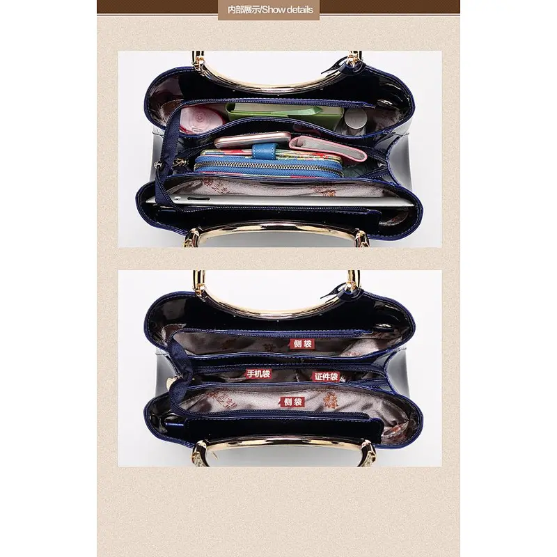2019 elegant classic fashion patent leather handbag evening bag for women for feast or party