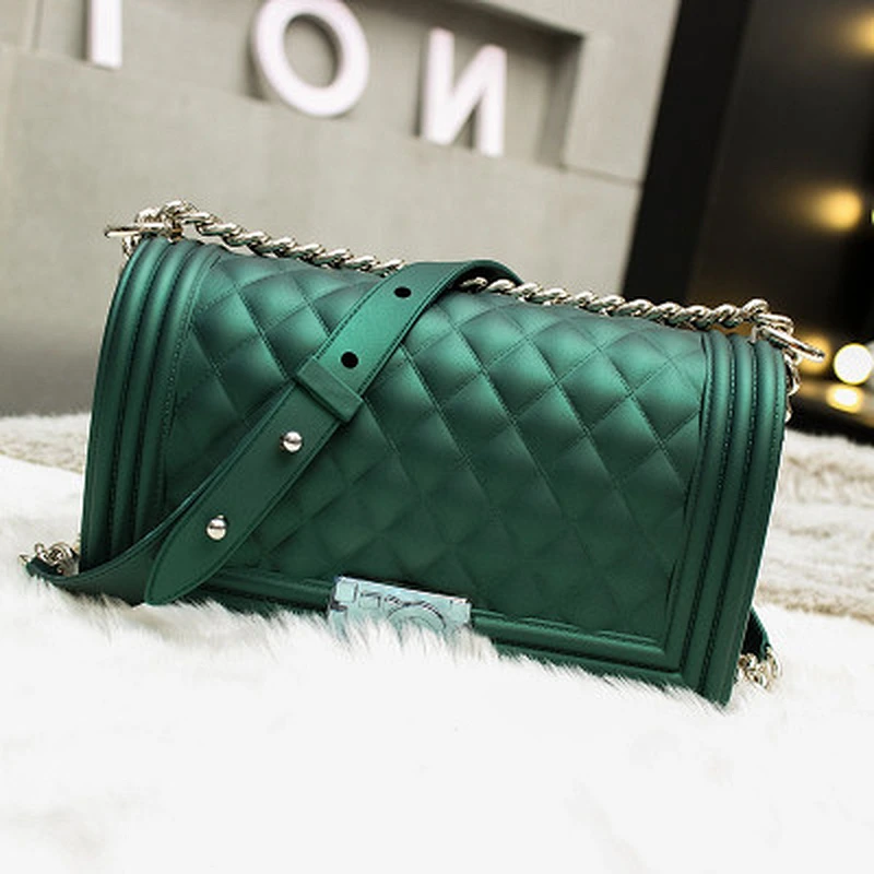 2019 New Design PVC Ladies Crossbody Bag Lattice Candy Color Jelly Bag with Adjustable Shoulder Strap