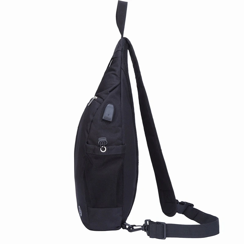 Practical casual outdoor foldable cross body chest pack sling bag with USB