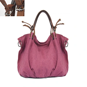 Women's Canvas Hobo Top-handle Bag Multi-pocket Cotton Canvas Handbags Shoulder Bags Totes Purses