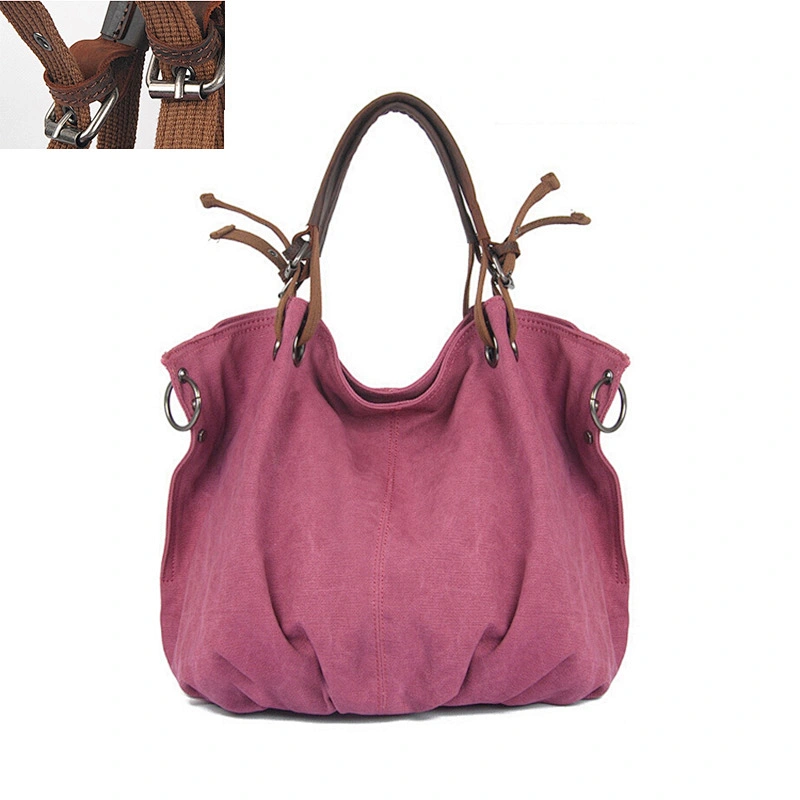 Women's Canvas Hobo Top-handle Bag Multi-pocket Cotton Canvas Handbags Shoulder Bags Totes Purses