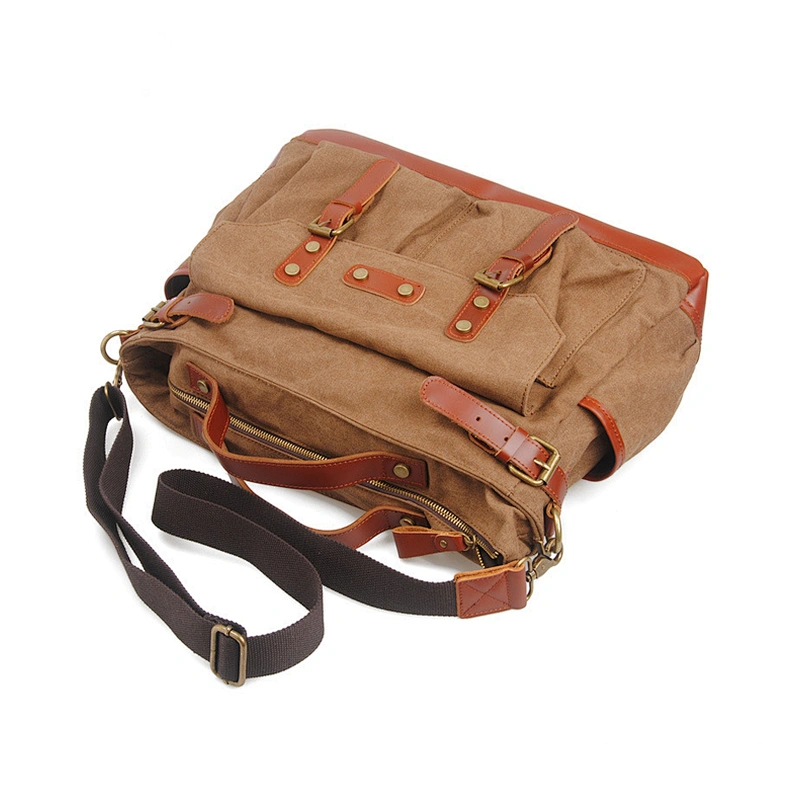 Custom Waxed Canvas Weekender Duffle Bag Full Grain Leather Trim Travel Duffel Bags Outdoor Travel Organizer Bags