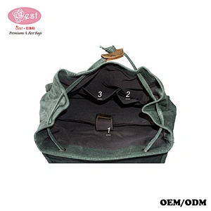 2019 style bag with waxed Outdoor Sports Wax Canvas Backpack waterproof function wax coated bags