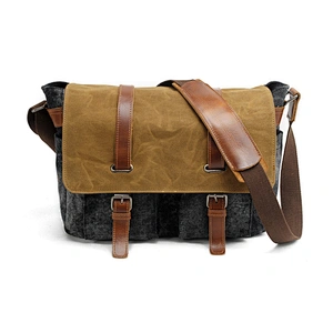 2018 Stylish Messenger Bags Canvas Leather Trim D/SLR Camera Bags Shoulder Bags