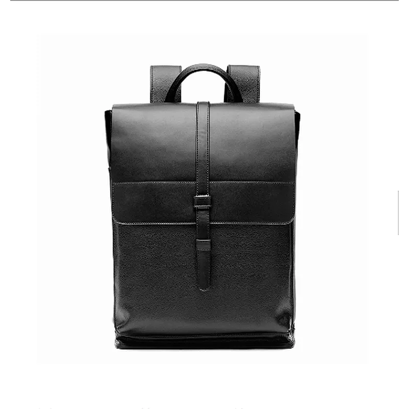 Korea famous brand 25l black school bag pu leather backpack with cooler compartment