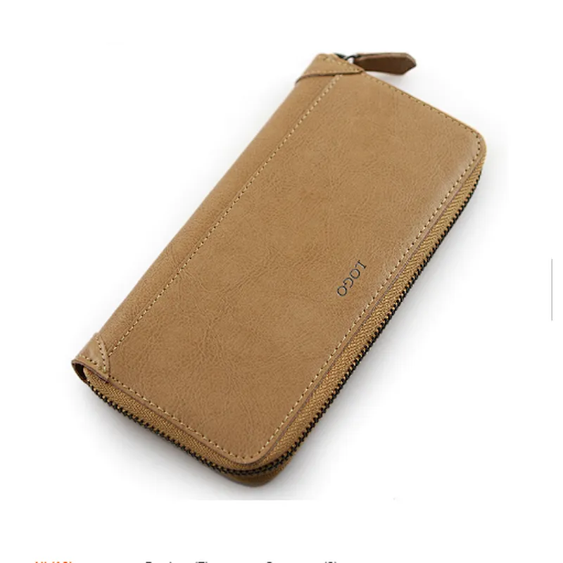 Wholesale oem new black high quality cell mobile phone zipper money wallet for men