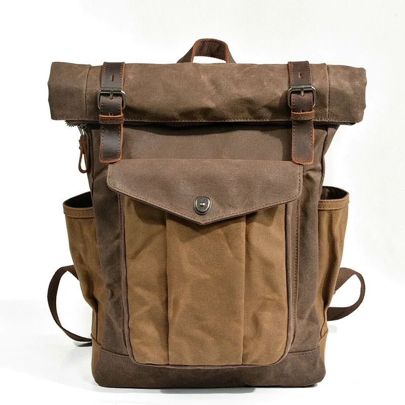 Wholesale make canvas backpack rucksack high quality outdoor school Backpacks
