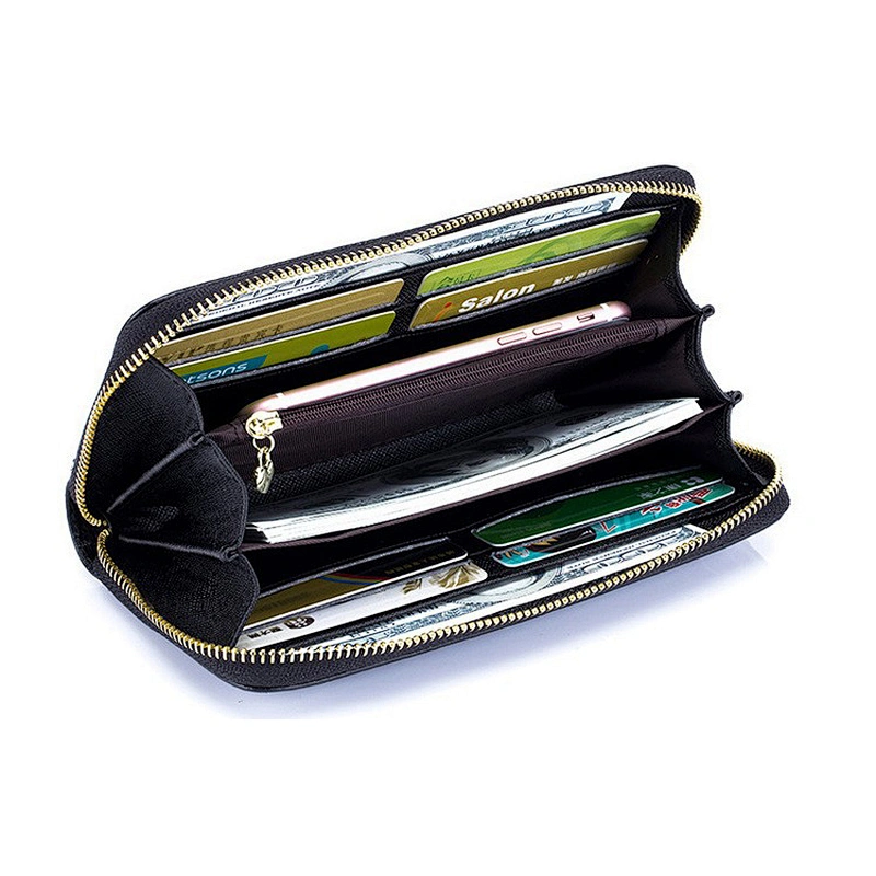 Crocodile Pattern Ladies Clutch Bag Zipper Leather Wallets Purses