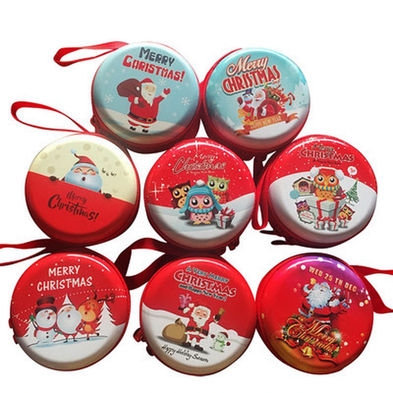 Wholesale Korea Style Customized Tinplate Coin Purse for Christmas