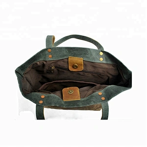 Retro Waxed Canvas Tote Bags Ladies Leisure Shoulder Bags