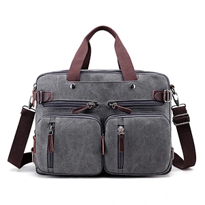2019 17inches  men leather Laptop Backpack  rucksack Waterproof messenger travel School canvas Shoulder Bag