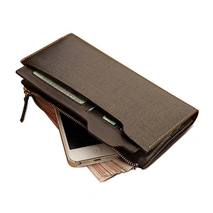 RFID Anti-theft Crazy Horse Leather Wallets Vintage Men's Simple Clutch Bags