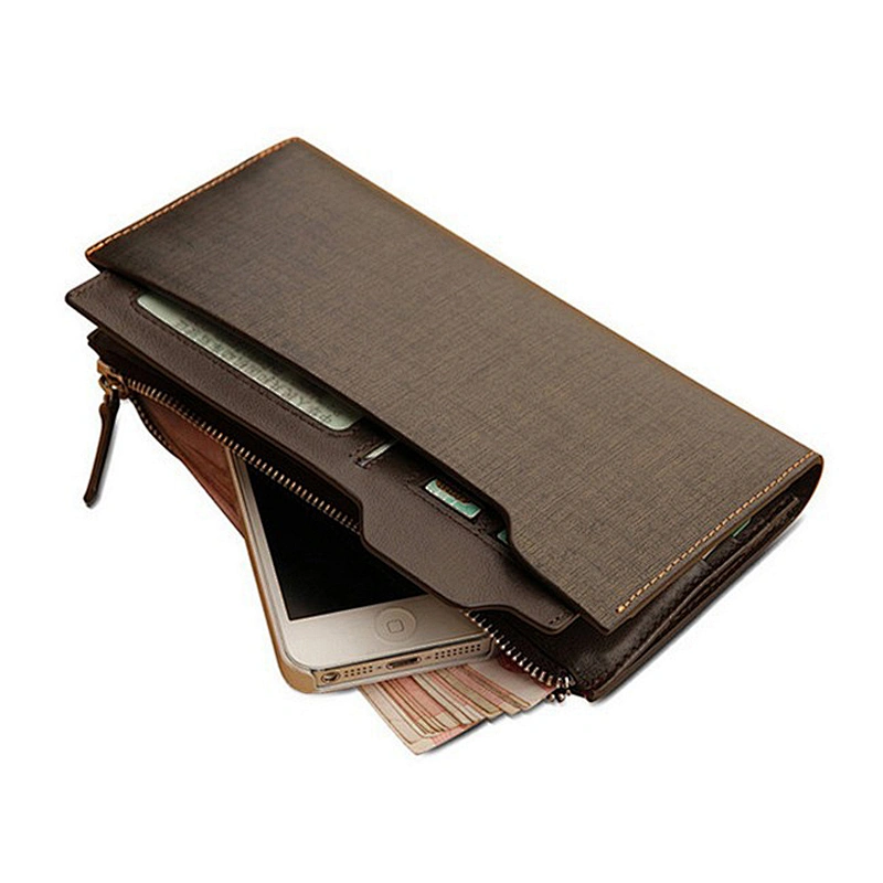 RFID Anti-theft Crazy Horse Leather Wallets Vintage Men's Simple Clutch Bags